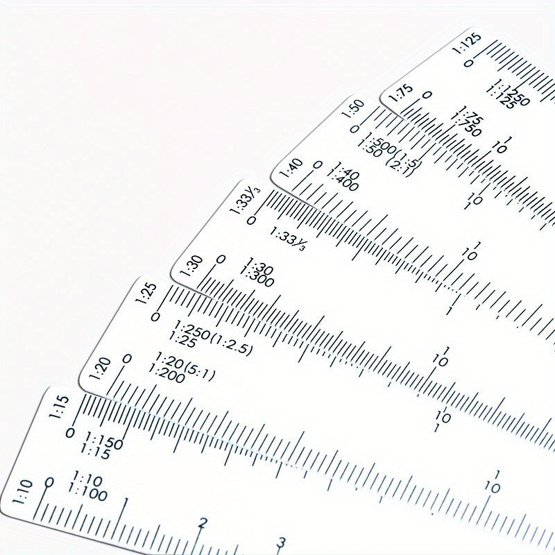 Fan Shape Scale Ruler Multifunctional 5 Blades 5 Sizes Foldable Rulers