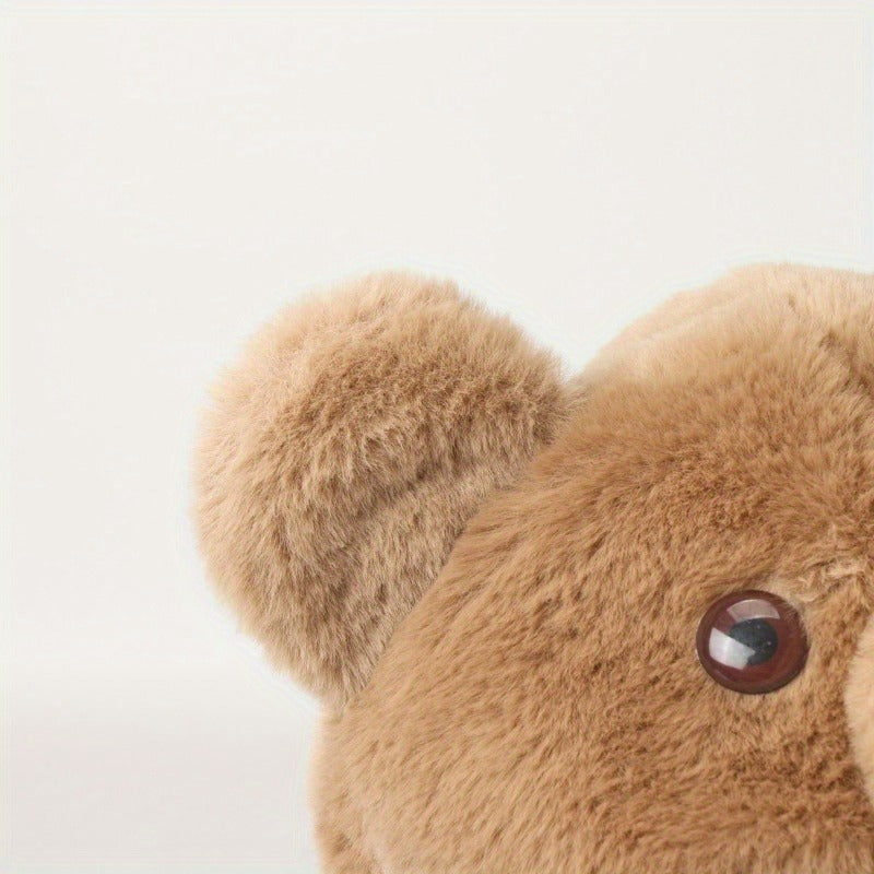 Cartoon Bear Gloves & Hat for Autumn/Winter 2-in-1 Plush Warm Hat & Gloves