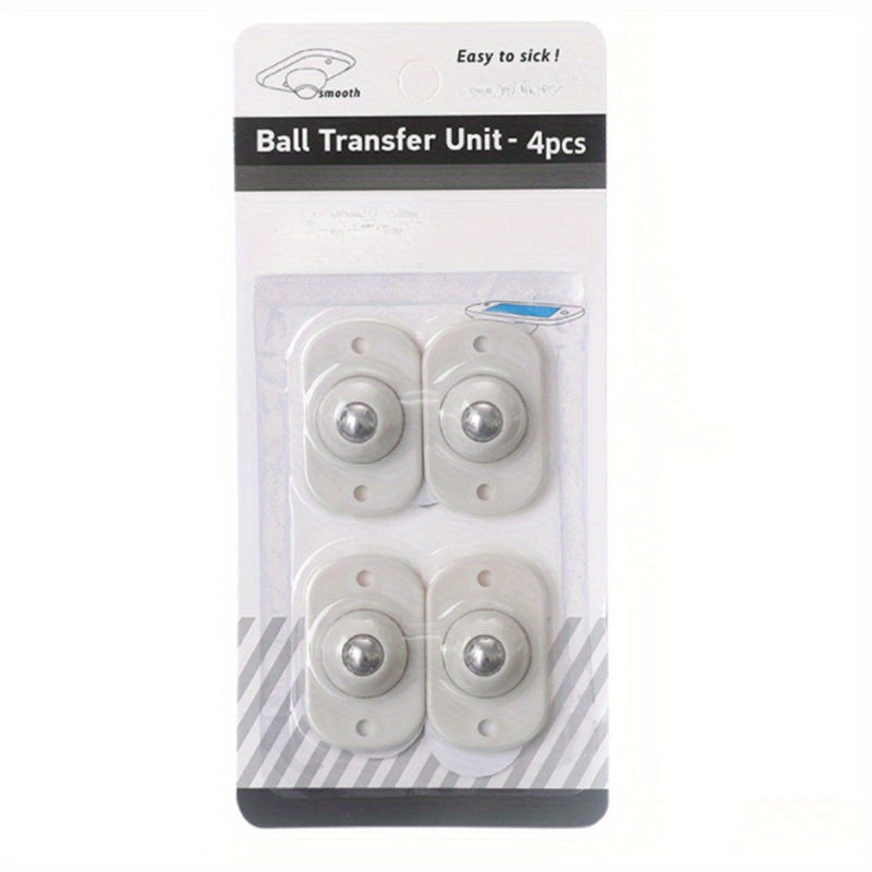 4pcs Adhesive Universal Pulley with 4 Ball for Trash Can Storage Box Bottom