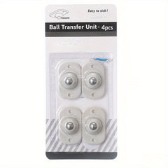 4pcs Adhesive Universal Pulley with 4 Ball for Trash Can Storage Box Bottom
