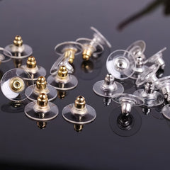 50pcs Bullets Shape Earring Backs Safety Pin Backs