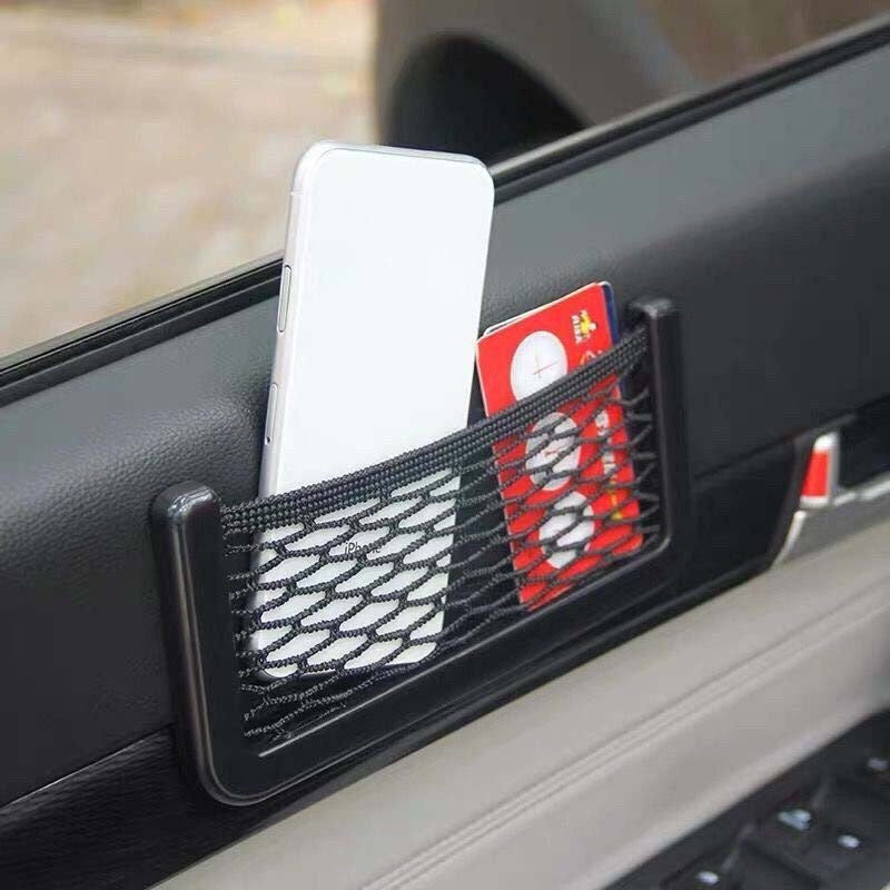 2pcs Universal Mesh Cargo Net Car Storage Net Wall Sticker Organizer Pouch Bag