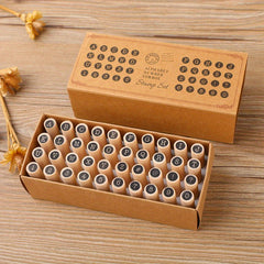 Wooden Rubber Letter Number Rectangle Craft Stamp DIY Card Making