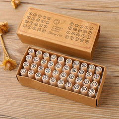Wooden Rubber Letter Number Rectangle Craft Stamp DIY Card Making