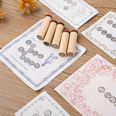 Wooden Rubber Letter Number Rectangle Craft Stamp DIY Card Making