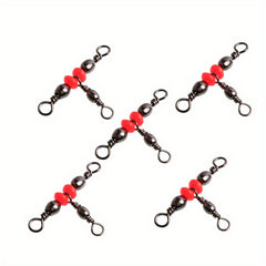 10pcs 3 Way Brass Barrel Rolling Swivels Anti corrosion Anti rust Fishing Tackle