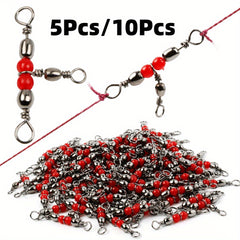 10pcs 3 Way Brass Barrel Rolling Swivels Anti corrosion Anti rust Fishing Tackle