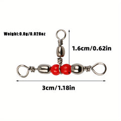 10pcs 3 Way Brass Barrel Rolling Swivels Anti corrosion Anti rust Fishing Tackle
