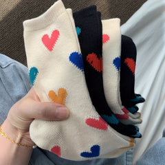 Heart Print Mid Tube Socks Women's Stockings