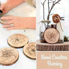 10 PCS Wood Chip Disc Wooden Coaster Pieces Crafts