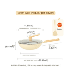 Non-stick Pot With Standable Slight Pressure Pot Cover And Detachable Handle