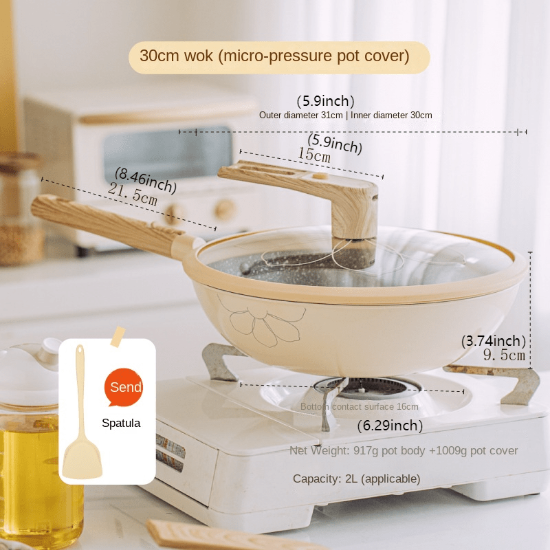 Non-stick Pot With Standable Slight Pressure Pot Cover And Detachable Handle