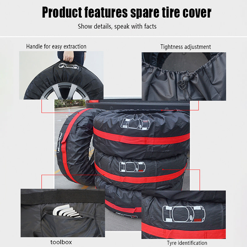 1pc Tire Cover Spare Tire Cover Polyester Fiber Dustproof Waterproof Bag