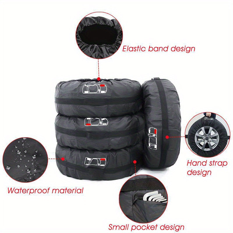 1pc Tire Cover Spare Tire Cover Polyester Fiber Dustproof Waterproof Bag