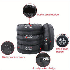 1pc Tire Cover Spare Tire Cover Polyester Fiber Dustproof Waterproof Bag