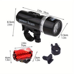 5 LED Light Beads 7 Modes Bike Front Rear Light Set