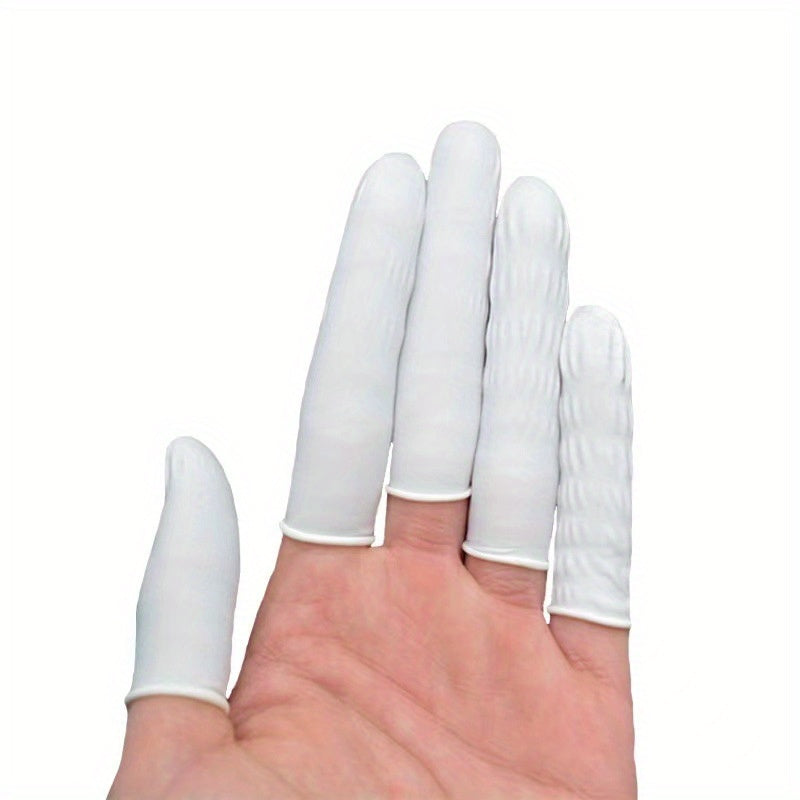 Latex Finger Cots Powder Free Beauty Tattoo Dust Beige Rub