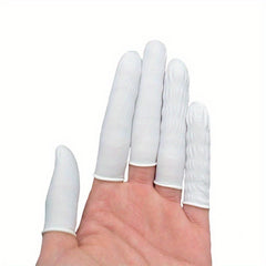 Latex Finger Cots Powder Free Beauty Tattoo Dust Beige Rub