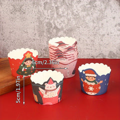 50pcs Christmas Cupcake Paper Muffin Cup Spring Christmas Favors