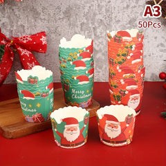 50pcs Christmas Cupcake Paper Muffin Cup Spring Christmas Favors
