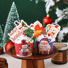 50pcs Christmas Cupcake Paper Muffin Cup Spring Christmas Favors