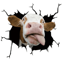 Cow Car Sticker Funny Animal Decal Realistic Auto Decoration Decal