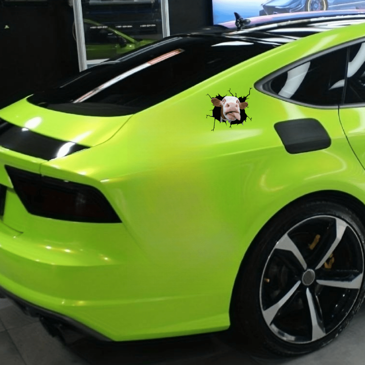 Cow Car Sticker Funny Animal Decal Realistic Auto Decoration Decal