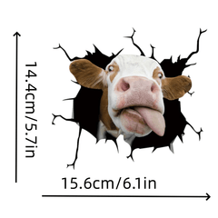 Cow Car Sticker Funny Animal Decal Realistic Auto Decoration Decal