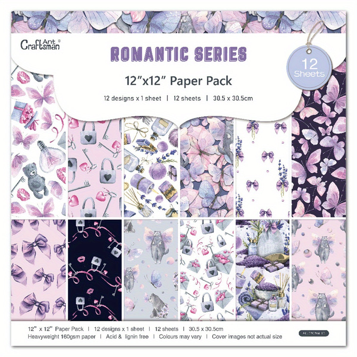 12pcs Marine Life Pattern Scrapbook Paper 30x30 for Journal Making