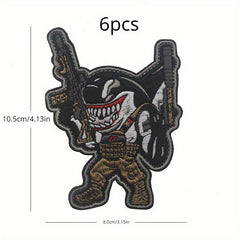 6pcs Funny Inspired Patch Hook Embroidery Patches Applique Morale Patches