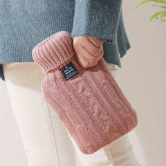 1L Hot Water Bottle w/ Knitted Cover Hand Warmer Feet Warmer Christmas Gift