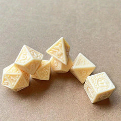 7pcs Vintage Number Pattern Polyhedral Dice Set for Board Game
