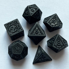 7pcs Vintage Number Pattern Polyhedral Dice Set for Board Game