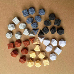 7pcs Vintage Number Pattern Polyhedral Dice Set for Board Game