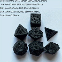7pcs Vintage Number Pattern Polyhedral Dice Set for Board Game