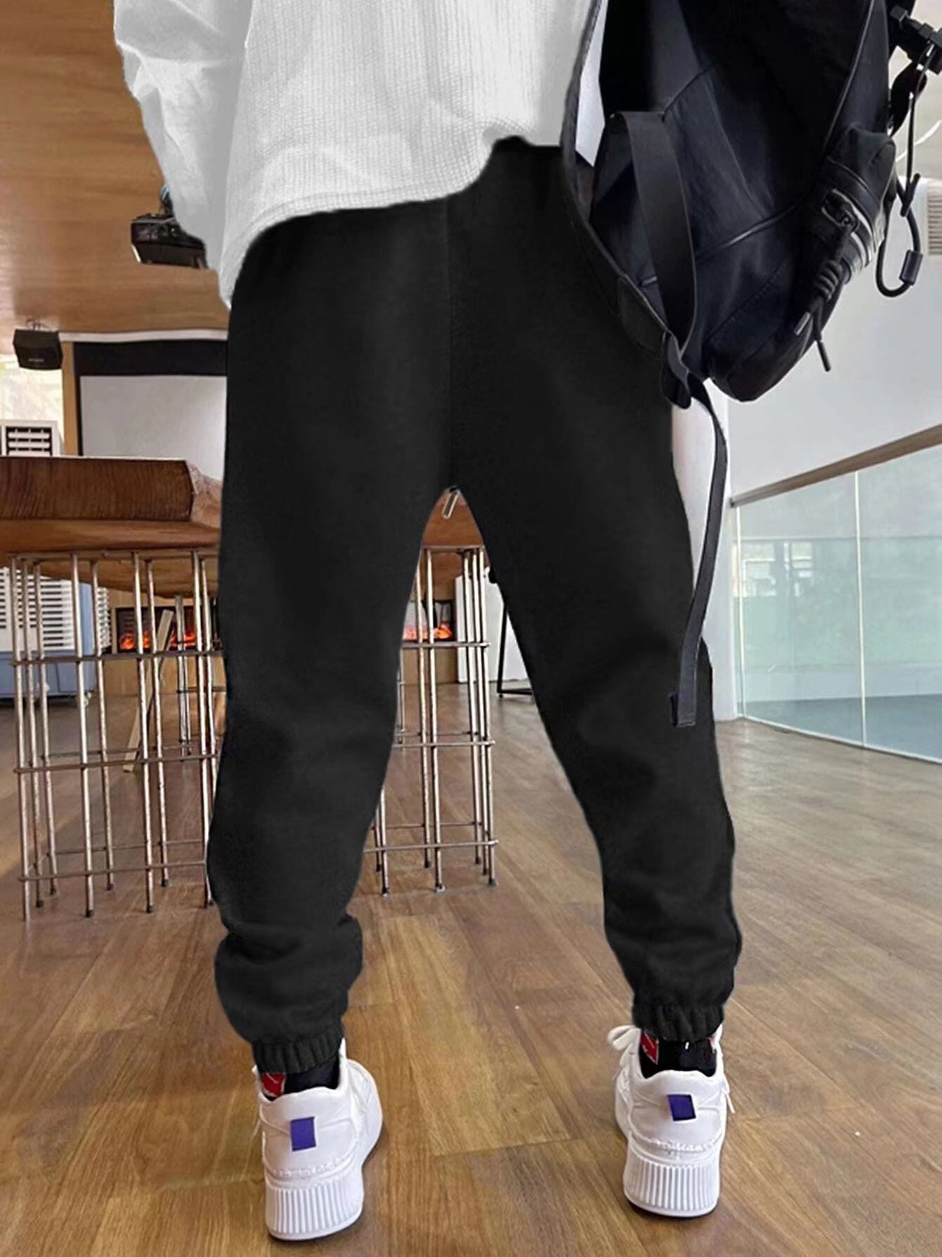 Basketball Pattern Men's Drawstring Sweatpants Pocket Casual Comfy Jogger Pants