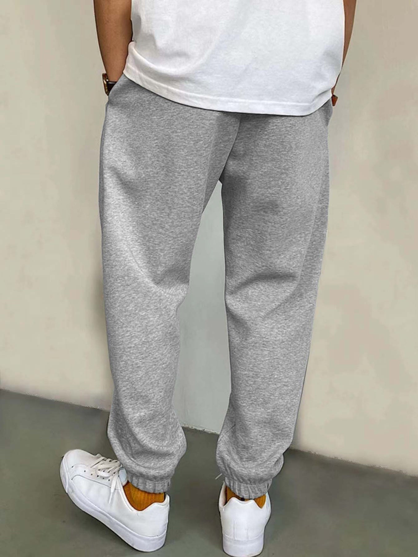 Basketball Pattern Men's Drawstring Sweatpants Pocket Casual Comfy Jogger Pants