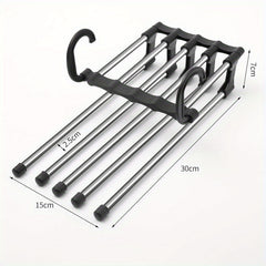 5 In 1 Magic Trouser Rack Hangers Stainless Steel Folding Pant Rack Tie Hanger