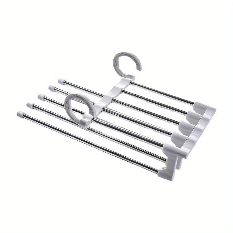5 In 1 Magic Trouser Rack Hangers Stainless Steel Folding Pant Rack Tie Hanger