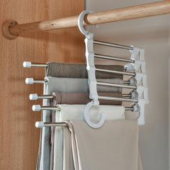 5 In 1 Magic Trouser Rack Hangers Stainless Steel Folding Pant Rack Tie Hanger