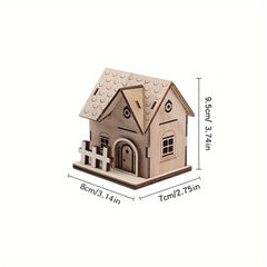 Christmas Wooden Cabin Family Toy DIY Small House Decoration