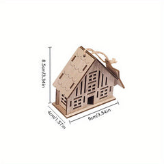 Christmas Wooden Cabin Family Toy DIY Small House Decoration