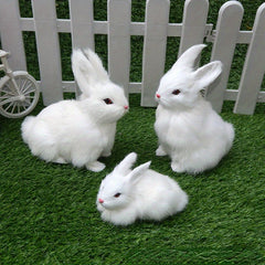 Onelf Small Rabbit Figurine Zodiac Rabbit Props Large Rabbit Models