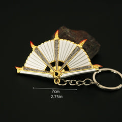 Men's Alloy Fan Model Keychain Mini Metal Fan Key Chain Pendant
