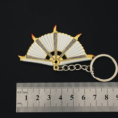 Men's Alloy Fan Model Keychain Mini Metal Fan Key Chain Pendant