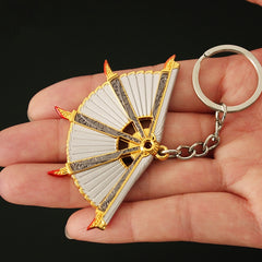 Men's Alloy Fan Model Keychain Mini Metal Fan Key Chain Pendant