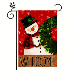 Christmas Bishop's Small Garden Flag - Double Sided Linen Print
