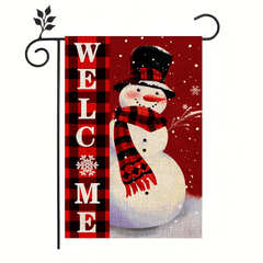 Christmas Bishop's Small Garden Flag - Double Sided Linen Print