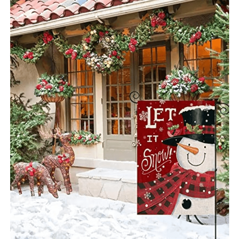 Christmas Bishop's Small Garden Flag - Double Sided Linen Print