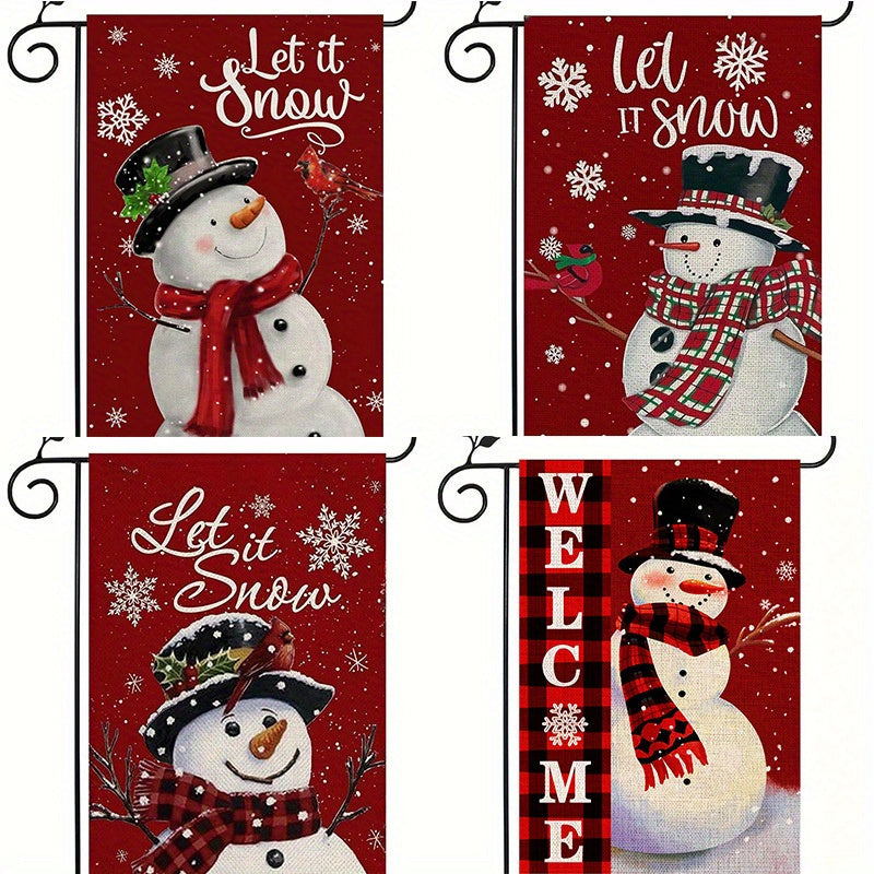 Christmas Bishop's Small Garden Flag - Double Sided Linen Print